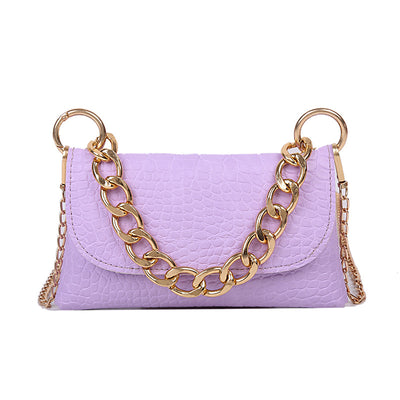 Bolso Mensajero Retro Estampado en Piedra con Cadena para Mujer - Image 11