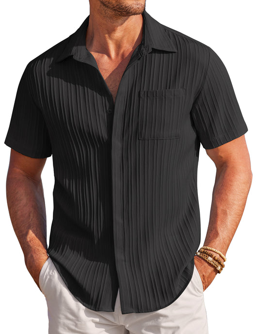 Camisa Cardigan Manga Corta para Hombre - Estilo Moderno y Versátil - Image 17