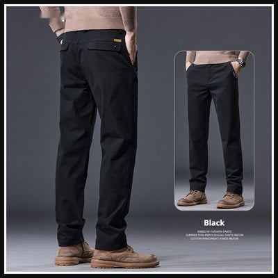 Pantalones Casuales de Algodón Puro con Stretch - Corte Recto Relajado para Hombre - Image 3