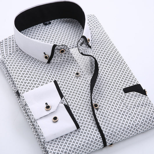 Camisa Slim Fit Business Formal con Entretela Estampada - Image 12