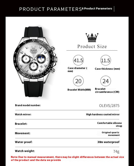 Reloj Deportivo Multifunción con Cronómetro de Cuarzo para Hombre - Image 10