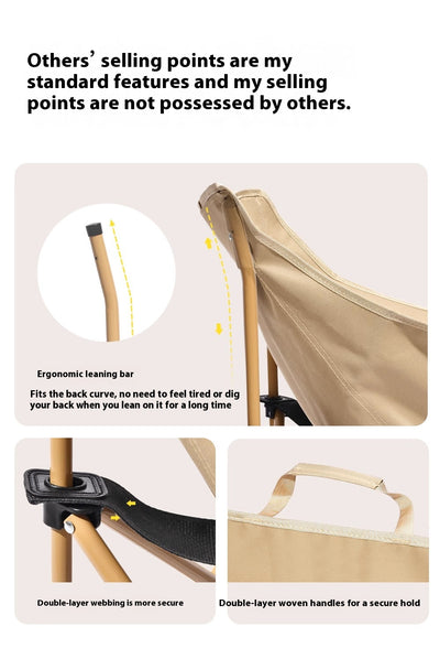 Silla de Camping Plegable con Respaldo Ergonómico - Image 8