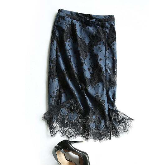 Falda Jacquard de Encaje para Commuter - Temperament - Image 10