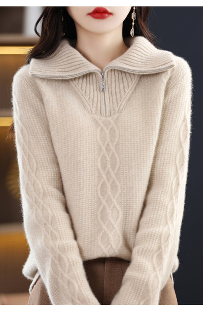 Suéter de Lana Grueso con Cuello Alto para Otoño e Invierno - Image 6