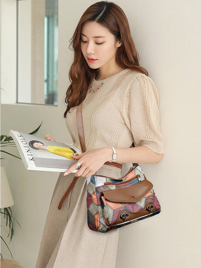 Bolso de Hombro Retro Patchwork Multicolor - Estilo Versátil All-Match - Image 14