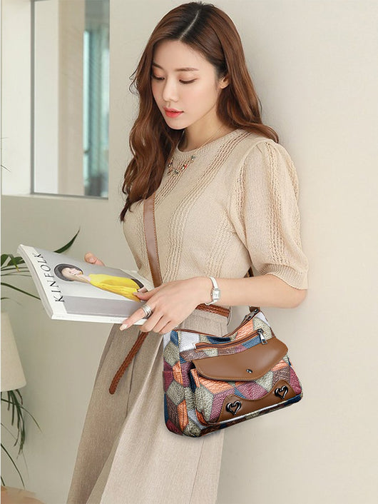Bolso de Hombro Retro Patchwork Multicolor - Estilo Versátil All-Match - Image 14