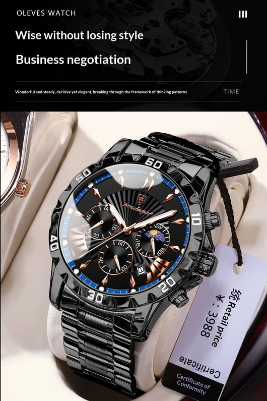 Reloj Multifuncional para Hombre con Fases Lunares - Image 9