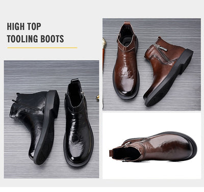 Botas de Trabajo Estilo Británico Antideslizantes Transpirables para Hombre - Image 19