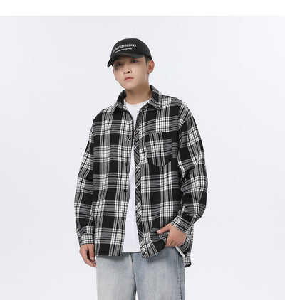 Camisa Casual Retro Cuadros para Hombre - Corte Holgado Primavera Otoño - Image 18