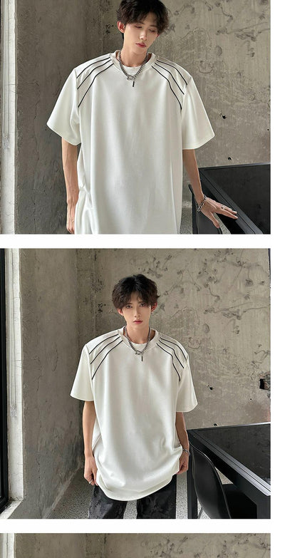 Playera Manga Corta Hombre Estilo Americano con Hombreras - Image 10