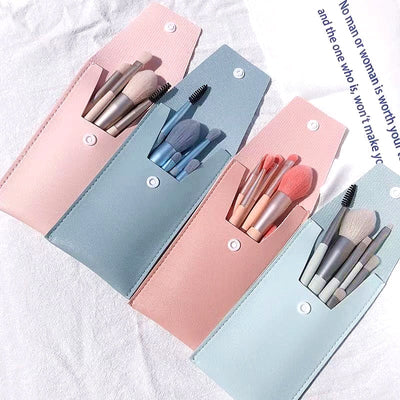 Set de 8 Brochas de Maquillaje Portátil para Viajes