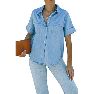 Camisa Casual de Solapa Lisa - Versátil y Minimalista - Image 7