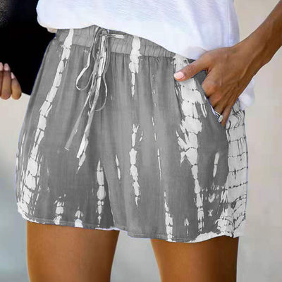 Shorts Anchos Tie-dye a Rayas Estilo Europeo Americano para Verano - Image 3