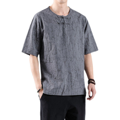 Camiseta Retro Jacquard Cuello Redondo para Hombre - Image 4