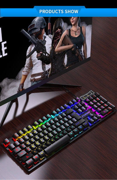 Teclado Retroiluminado 104 Teclas para Gamers con Ratón Portátil - Image 16