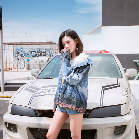 Chaqueta Denim Coco con Roturas Desgarradas - Image 20