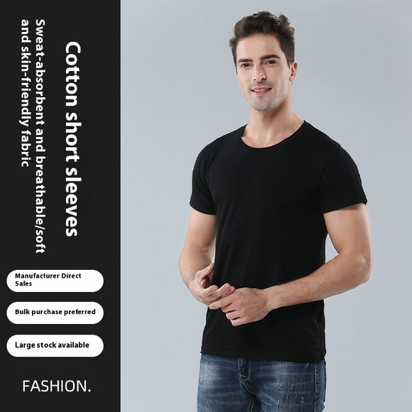 Playera Suelta de Cuello Redondo 100% Algodón para Hombre