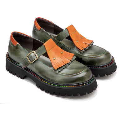 Mocasines Plataforma Retro con Borlas Pintados a Mano - Image 10