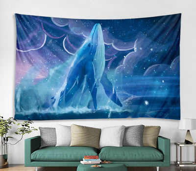 Vibrant psychedelic tapestry with a central sun, moons, and stars in neon pink, blue, yellow, and green. - Image 4