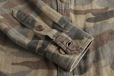 Camisa Abrigo de Trabajo Vintage en Algodón Desteñido - Image 12