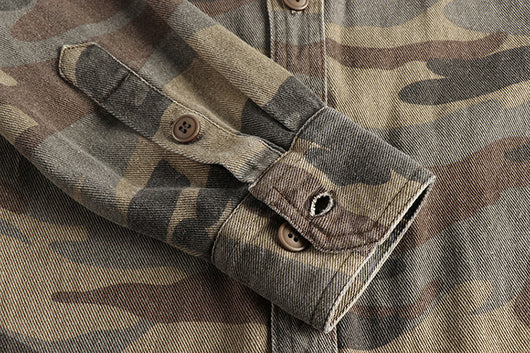 Camisa Abrigo de Trabajo Vintage en Algodón Desteñido - Image 12