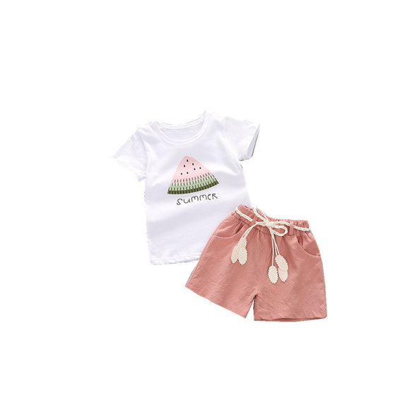 Traje de Baño Niña Estampado Sandía Manga Corta
