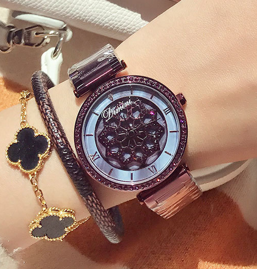 Reloj de Cuarzo para Mujer con Diamantes y Acero Inoxidable