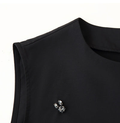 Blusa sin Mangas con Diseño Irregular y Volantes Perlados para Mujer - Image 10