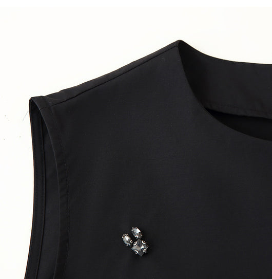 Blusa sin Mangas con Diseño Irregular y Volantes Perlados para Mujer - Image 10