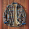 Chaqueta Camisa de Franela Escocesa Fuzzy para Hombre