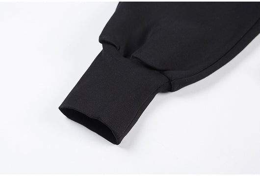 Pantalones Holgados de Algodón con Cintura Elástica y Bolsillos - Gris y Negro - Image 5