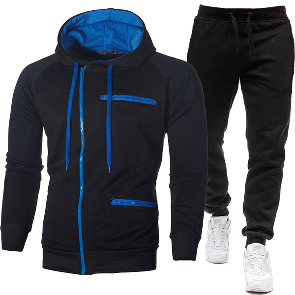 Sudadera con Capucha Jacquard Deportiva para Hombre - Cardigan Fleece Casual