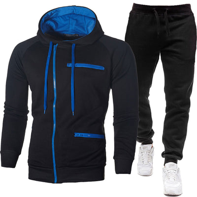 Sudadera con Capucha Jacquard Deportiva para Hombre - Cardigan Fleece Casual