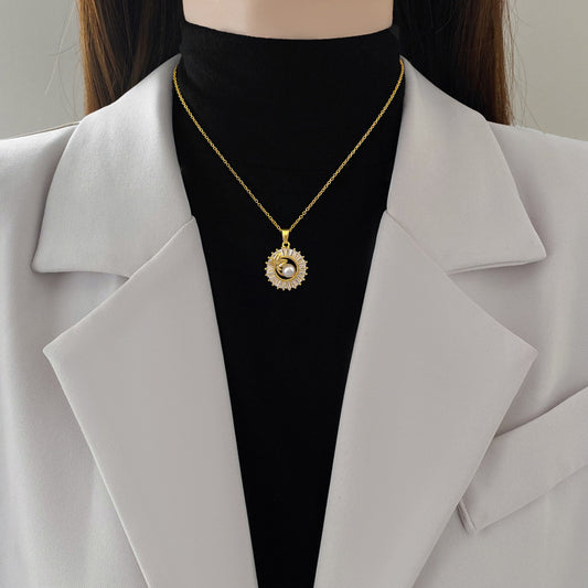 Conjunto de Joyería Elegante: Collar, Anillo y Aretes con Hojas y Cristales - Image 2