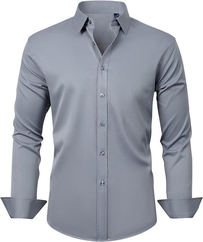 Camisa Elástica de Talla Grande para Hombre de Manga Larga - Image 25
