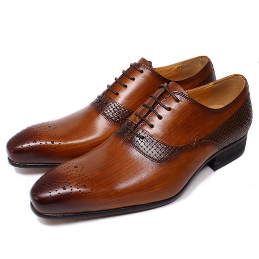 Zapatos Formales de Cuero para Hombre con Tallado Británico - Image 10