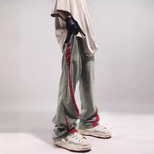 Pantalones Vaqueros Amarillo Barro Talla Grande Rectos con Vuelo Sutil