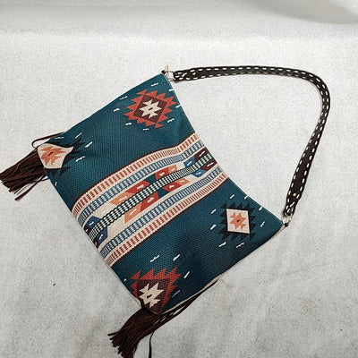Bolso de Hombro Tejido a Mano en Algodón y Lino - Image 15