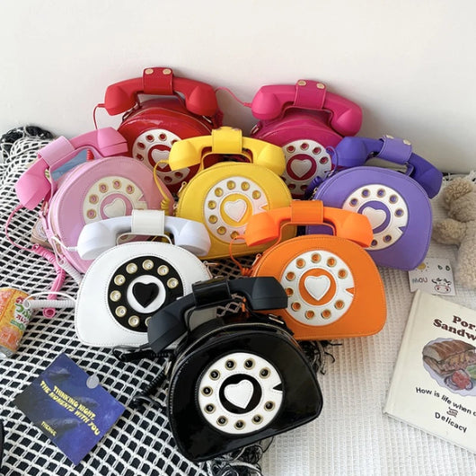 Bolso Bandolera Retro Teléfono para Mujer - Cuero PU Casual y Versátil