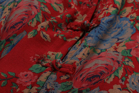 Camisa Retro Étnica con Cuello Mao y Estampado Floral - Image 8