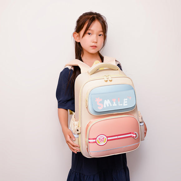 Mochila Escolar Infantil con Letras de Caricaturas Estilo Británico