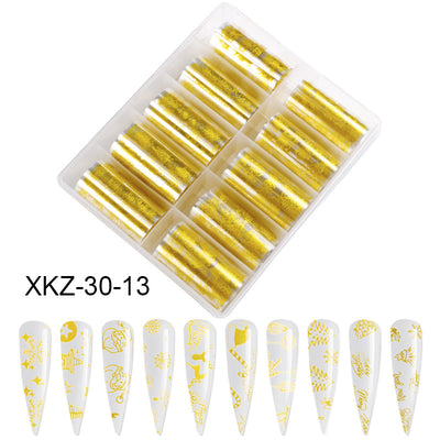 Láminas de Transferencia para Uñas con Diseños de Estrellas y Mariposas Láser - Image 23