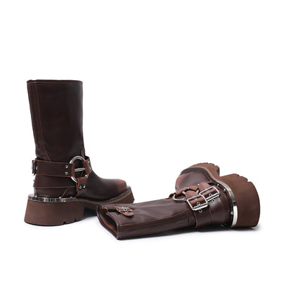 Botas Vaqueras Marrones con Tacón Elevador - Estilo Western Versátil - Image 3