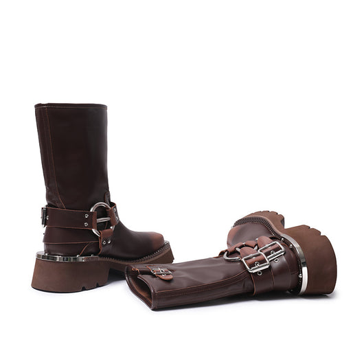 Botas Vaqueras Marrones con Tacón Elevador - Estilo Western Versátil - Image 3