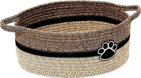 Canasta Tejida de Algodón Beige con Asa - Organizador Versátil para el Hogar - Image 2