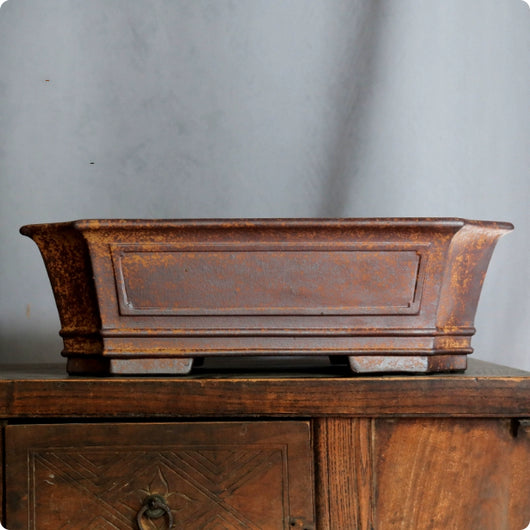 Maceta Rectangular de Cerámica Púrpura con Textura Kui