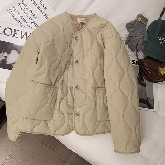 Chaqueta Acolchada de Lana Cordero para Mujer - Abrigo de Invierno - Image 8