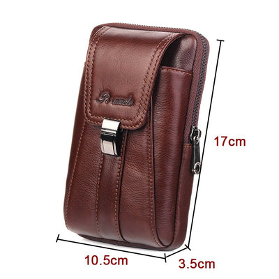 Riñonera Vertical de Cuero Retro - Bolsa Multifuncional para Teléfono y Documentos - Image 7