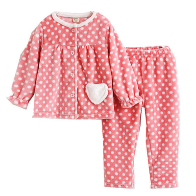 Pink flannel girls' pajamas with seashell and starfish patterns, featuring a button-up top and matching pants. - Image 10