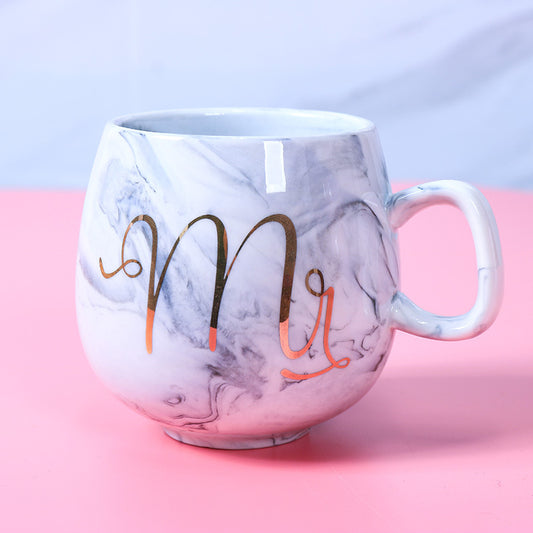 Taza de Cerámica para Parejas con Patrón Mármol